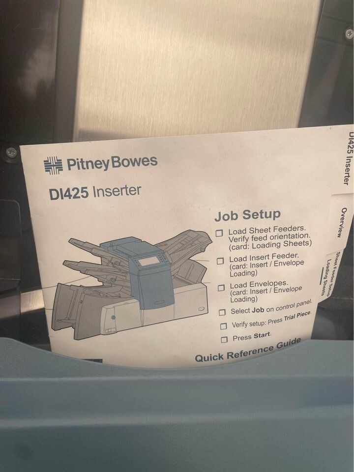 Pitney Bowes DI425 Document Inserting System(Very low count!)