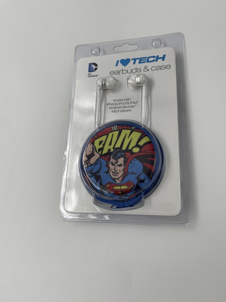 DC Comics Superman Earbuds & Case Flying Image BAM! Ipad Iphone Android