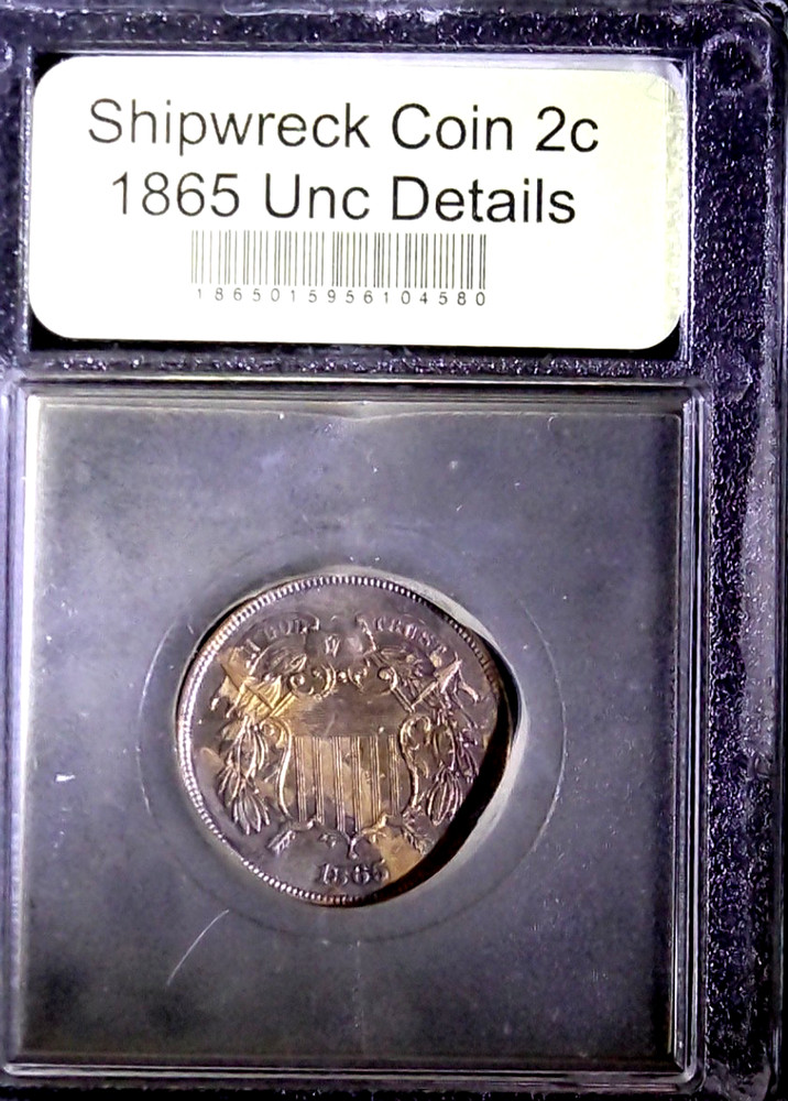 1865 2C SHIPWRECK COIN UNC