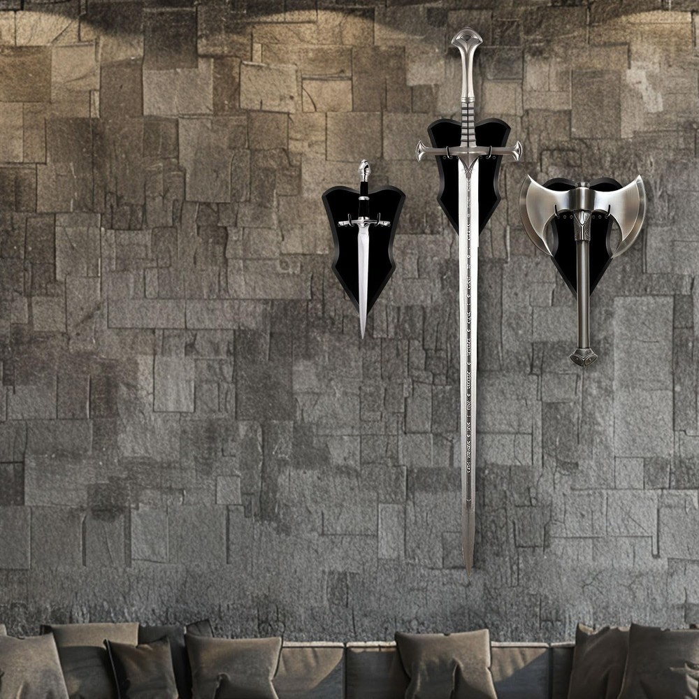 Sword Mount Vertical Wood Plaque Wall Medieval Display 1 Pcs Medium