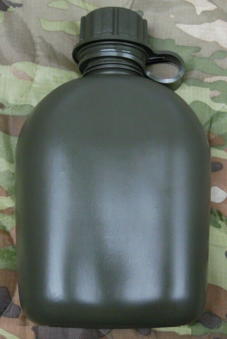 NEW US Military Style Tactical Survival OD Green 1 QT HARD PLASTIC Water Canteen