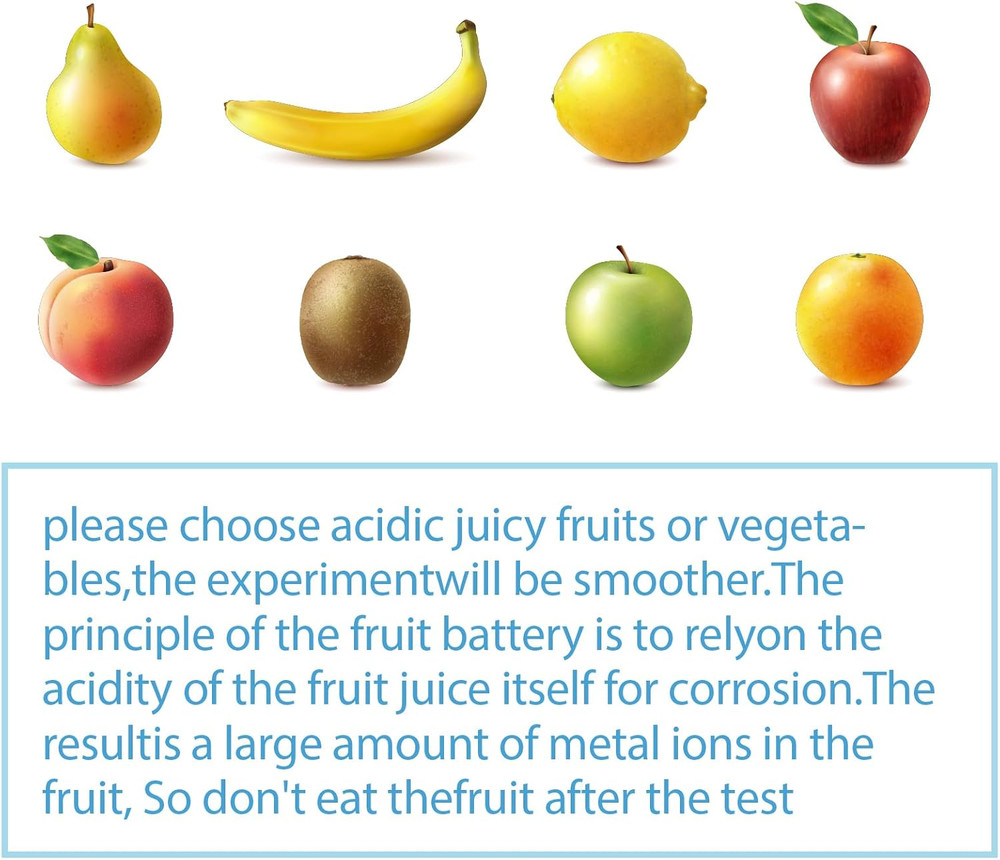 Sntieecr Fruit Battery Science Experiment Kit with Instruction, Potato Science E