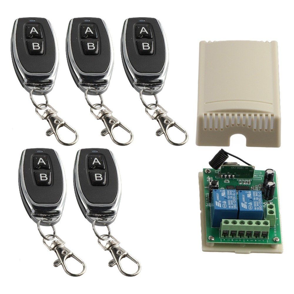 2 Channel Garage Door Remote Control Switch Relay Wireless Transmitter+Receiver
