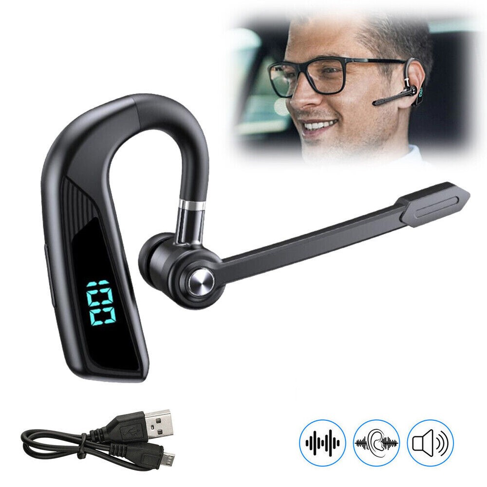 Wireless Bluetooth Earphone Hands-free Call Driver Earpiece for iOS Android
