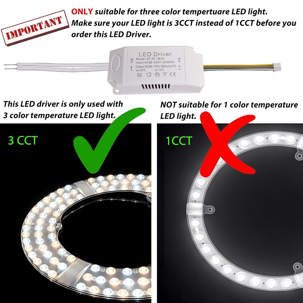 LED Driver 25-36W for Multi-Color Ceiling Strip Spot Light Module Panel