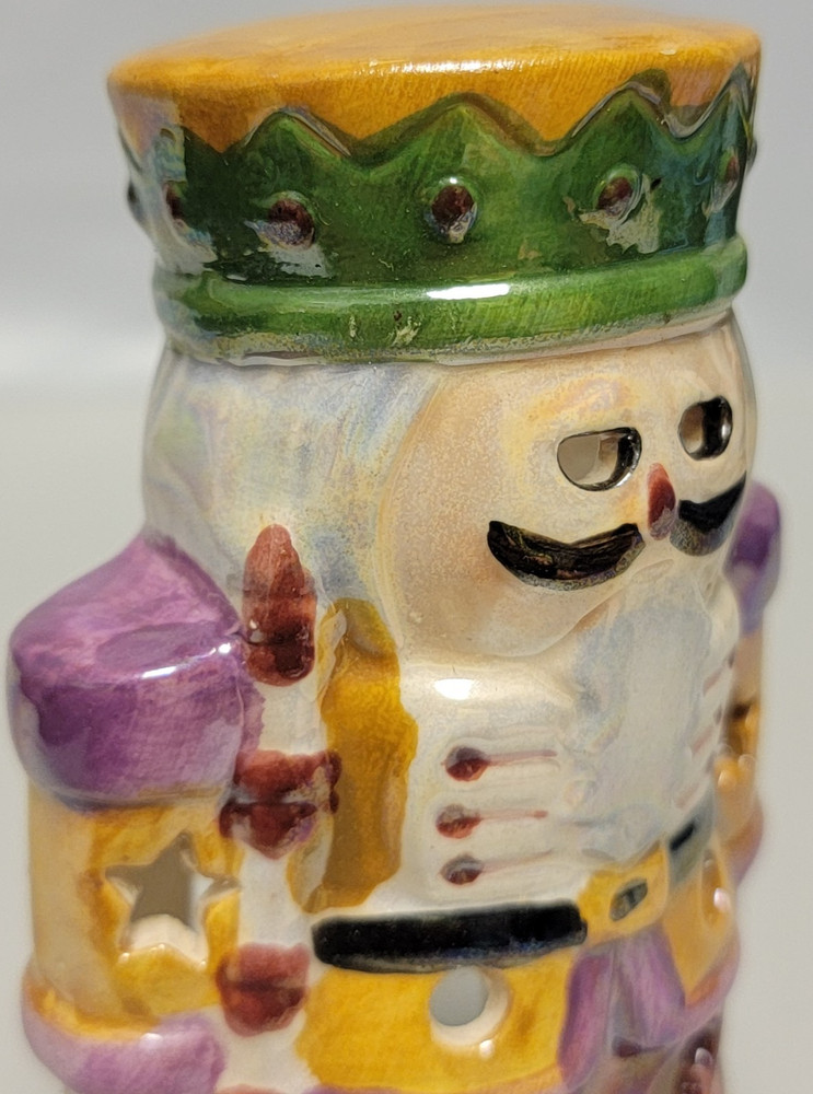 Handpainted Nutcracker Voltive Candle Illuminator Decor Cover 4.25in