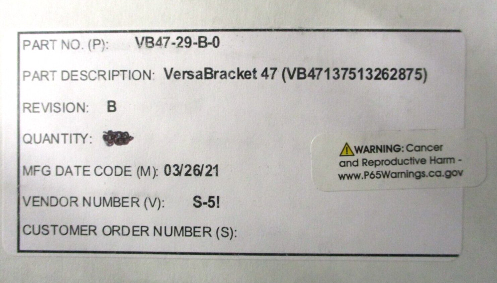 NEW S-5! VERSABRACKET 47 VB47 VB47-29-B-0 SOLAR PANEL CLAMP