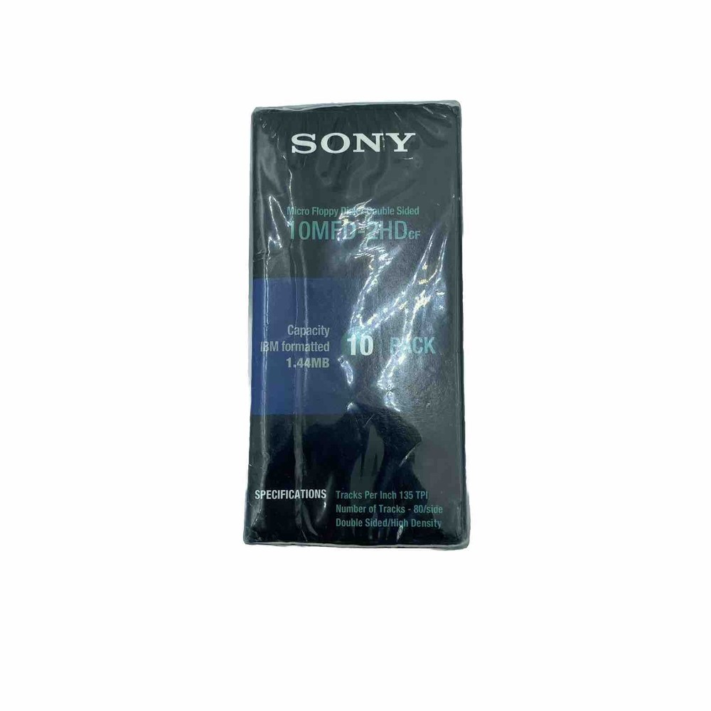 Sony MFD 2HD 3.5" Micro Floppy Disk IBM Formatted 10 Diskette Pack - Brand New