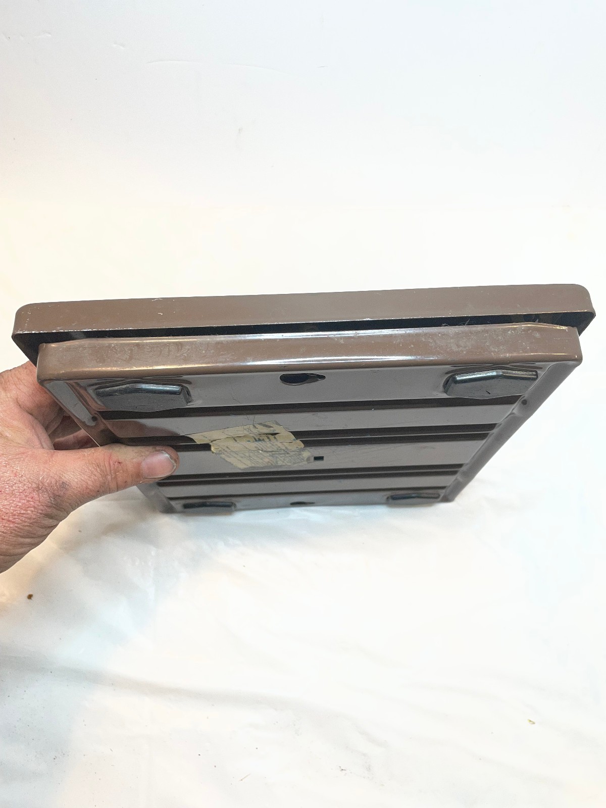 Vintage Counselor Bathroom Floor Scale Rattan Woven Pattern Mechanical 300 lbs