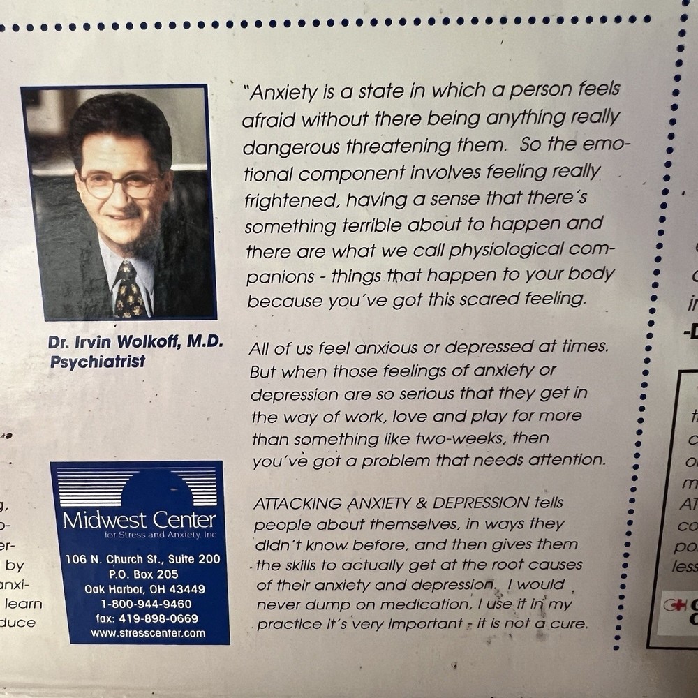 Midwest Center Attacking Anxiety & Depression Self-Help Program Stress Relief