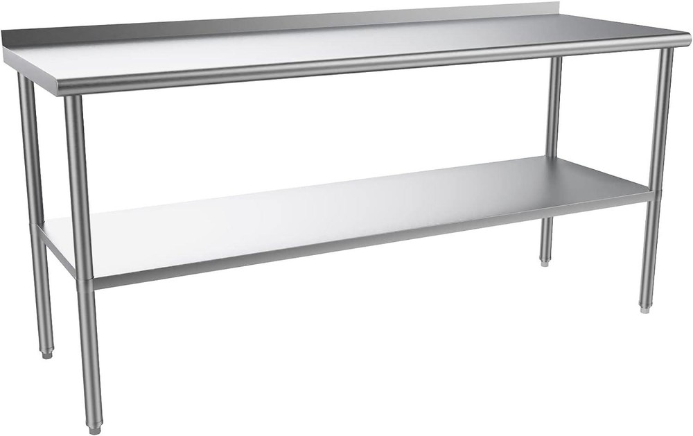 72'' x 24'' Stainless Steel Table for Prep & Work with Adjustable UnderShelf NEW