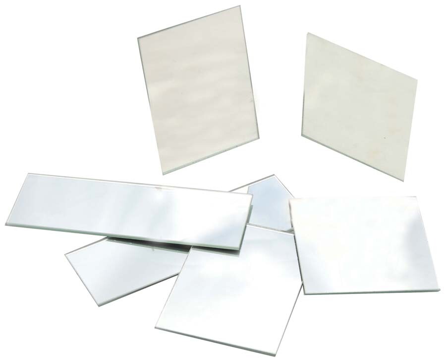 Rectangular Plano Glass Mirror - Pack of 10 - 4" x 3" - 2.5mm Thick Approx. -