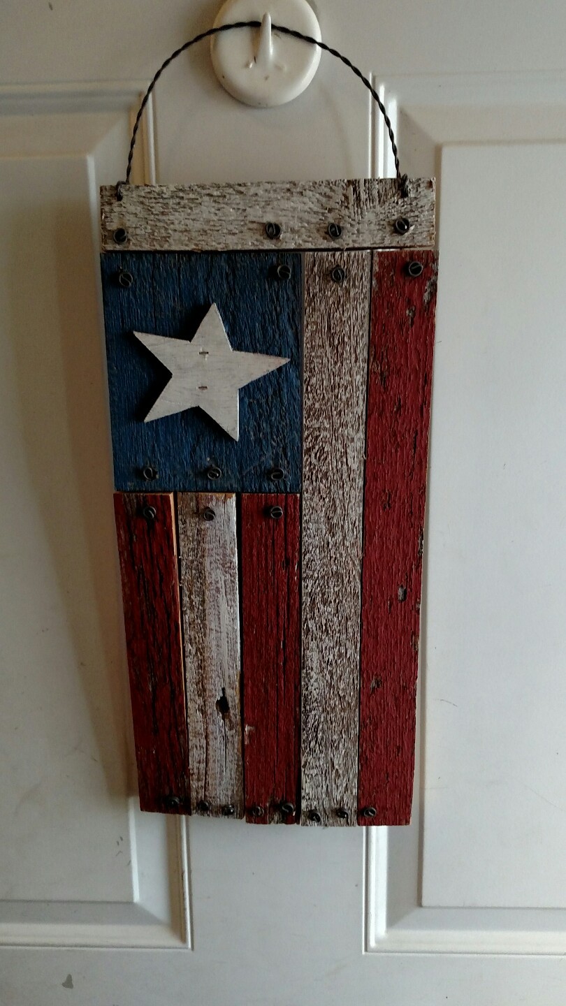 Americana Flag Painted on Barn Wood Wall door decor