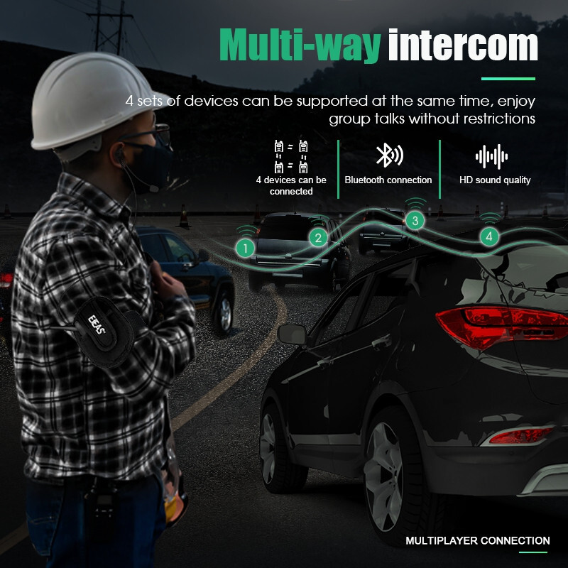 4pcs Full Duplex Football Referee Bluetooth Headset Intercom Talk Same Time