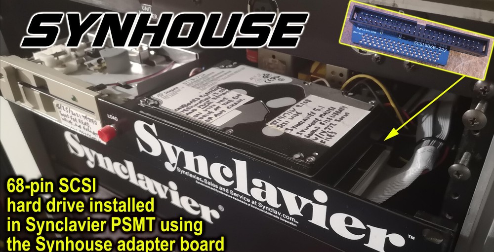 Synclavier 68-pin Mini-Centronics MD68M to 50-pin Ejector Header SCSI Adapter