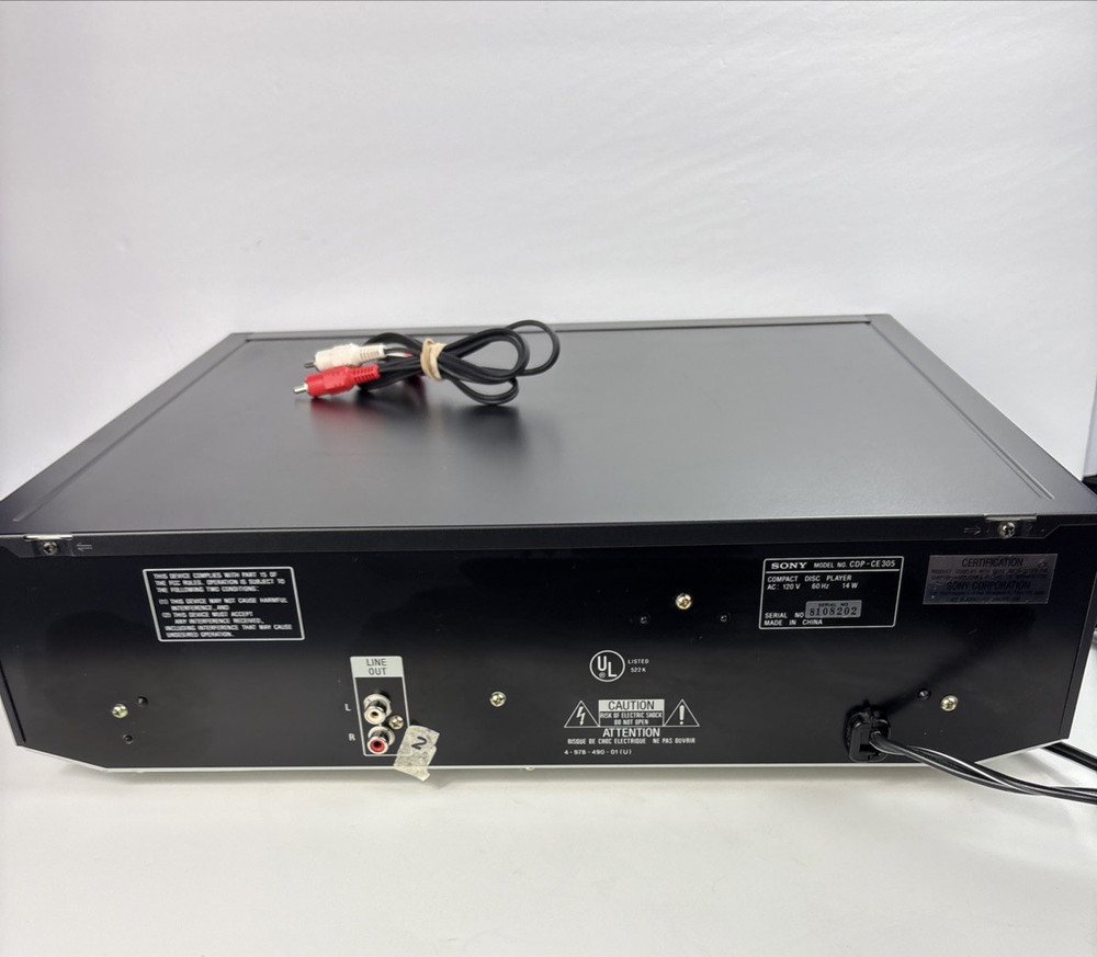 Sony 5 Disc CD Player CDP-CE305 Carousel Changer Tested Excellent