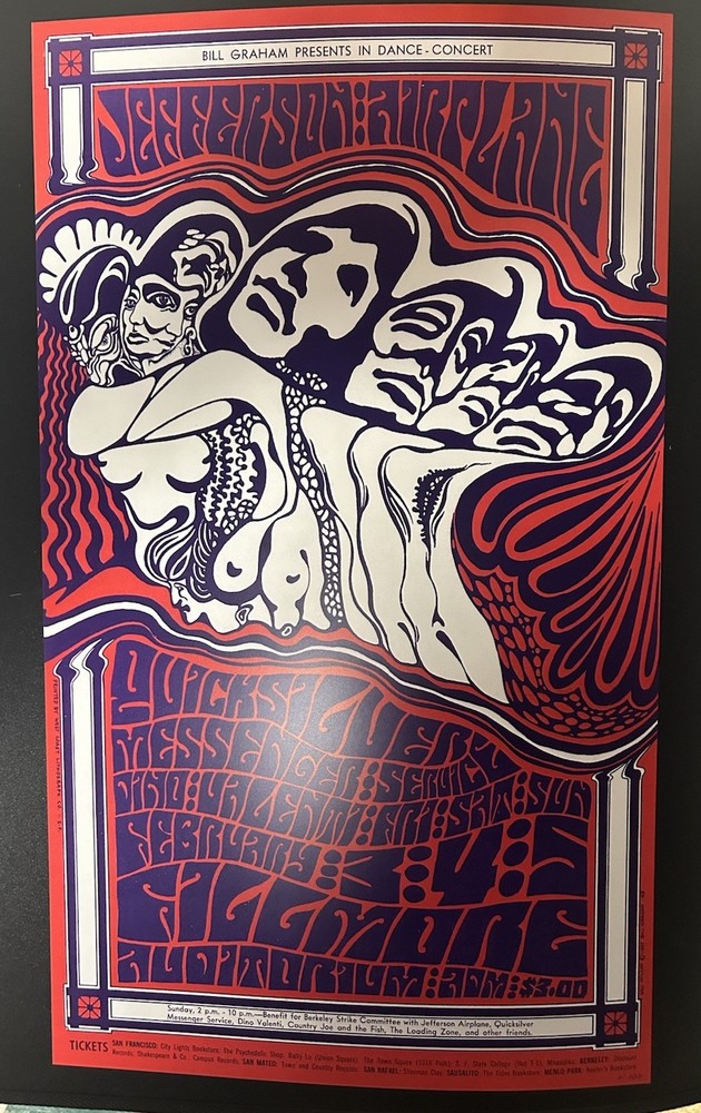 2021-(2)-FILLMORE BG-48-RE-PRINT VARIANT POSTERS-JEFFERSON AIRPLANE/QMS-W.WILSON