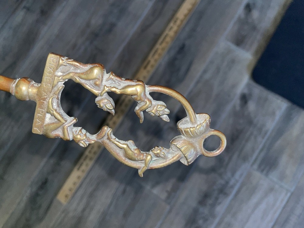 Pixie Pixies At Play Antique Fire Poker Brass