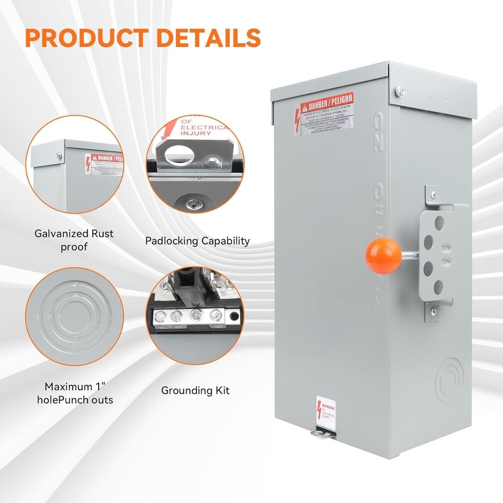 Heavy-Duty 100 Amp Generator Transfer Switch - Durable & Weather-Resistant