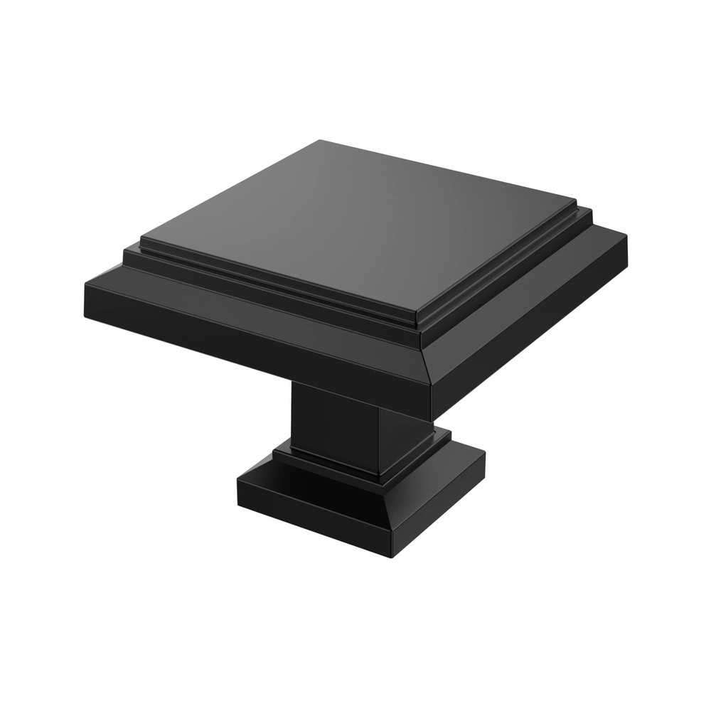 10 PCS 1.3 Inch 32mm Matte Black Square Cabinet Knobs AL6071MB Drawer Pull