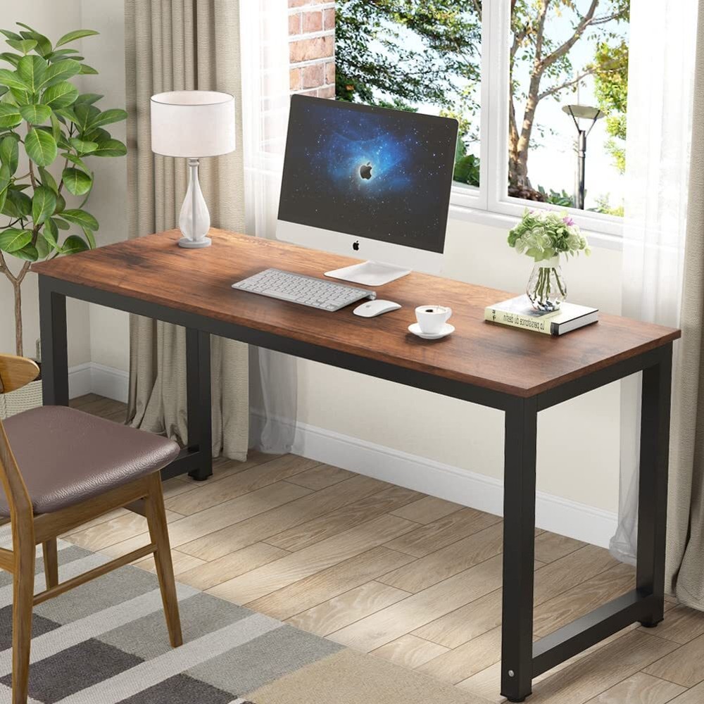 Tribesigns Computer Desk 63 inch Large Office Desk Computer Table Study Writi...