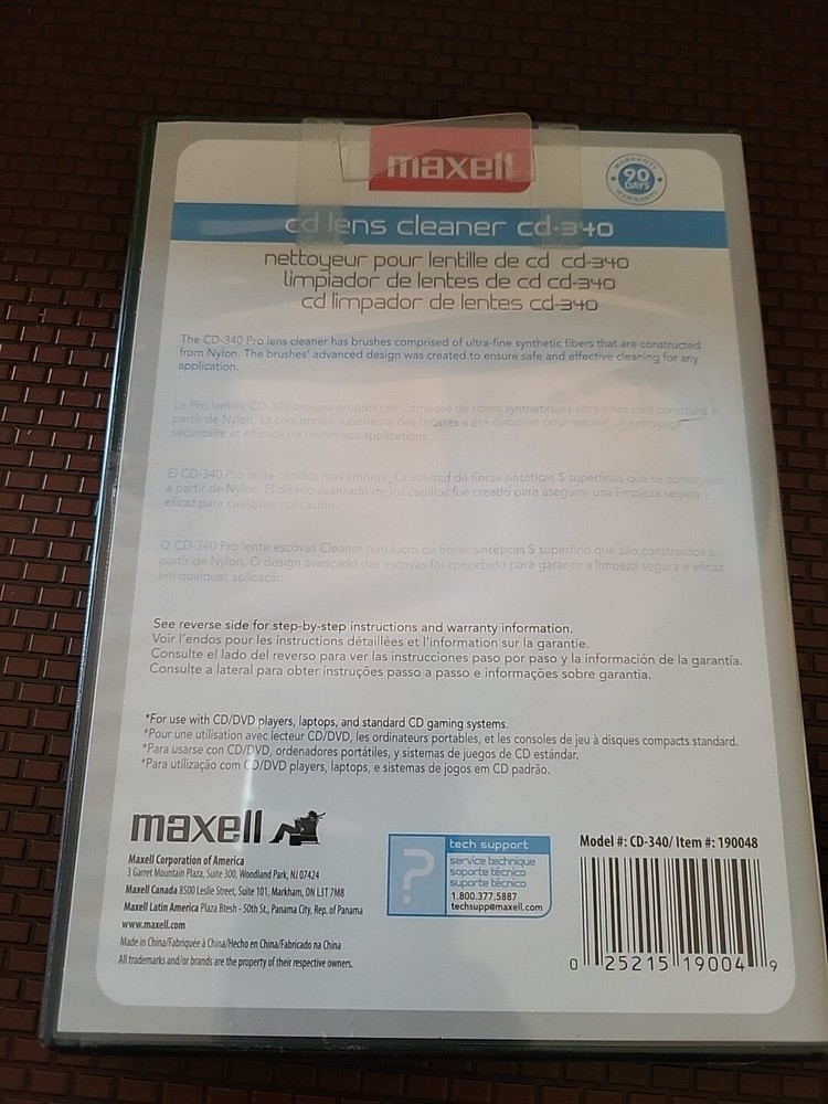 Maxell 190048 CD340 Laser Lens Cleaner Kit