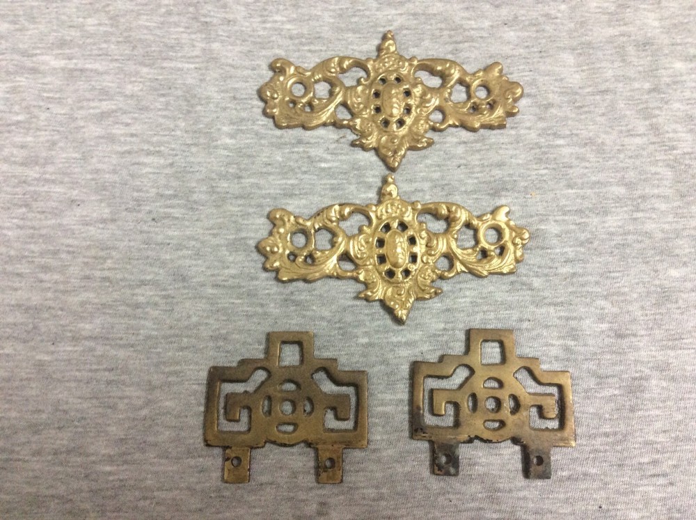 Vintage Brass Drawer Pulls Backplate Only Lot