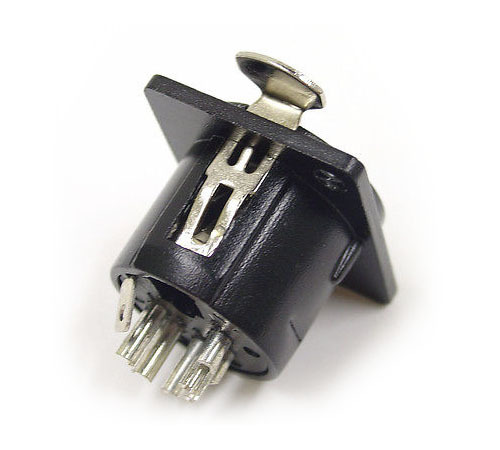 XLR Socket Chassis, 5P, Female - Black 5-Pin