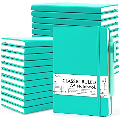 24 Pack Journal Notebook Bulk for Work, Business Notebook Hardcover 24 Aqua