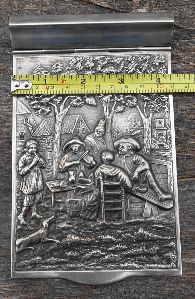 Vintage Danish Silverplate Repousse Notepad Holder