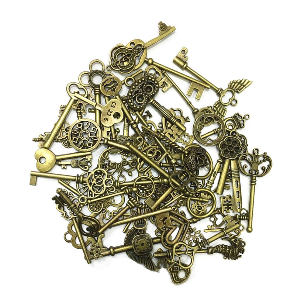 69pcs Mixed Skeleton Keys Large Small Exquisite Shape Crown Shape Christmas gift