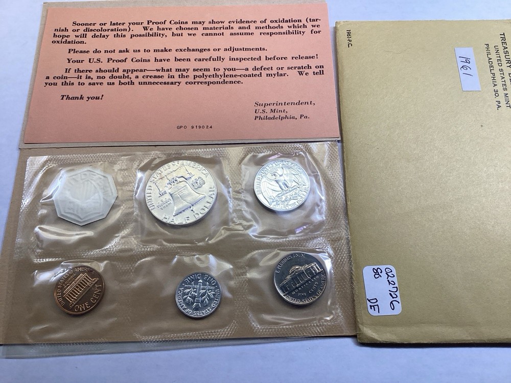 1961 US Mint Silver Proof Set in Original Flat Package 022726 80de