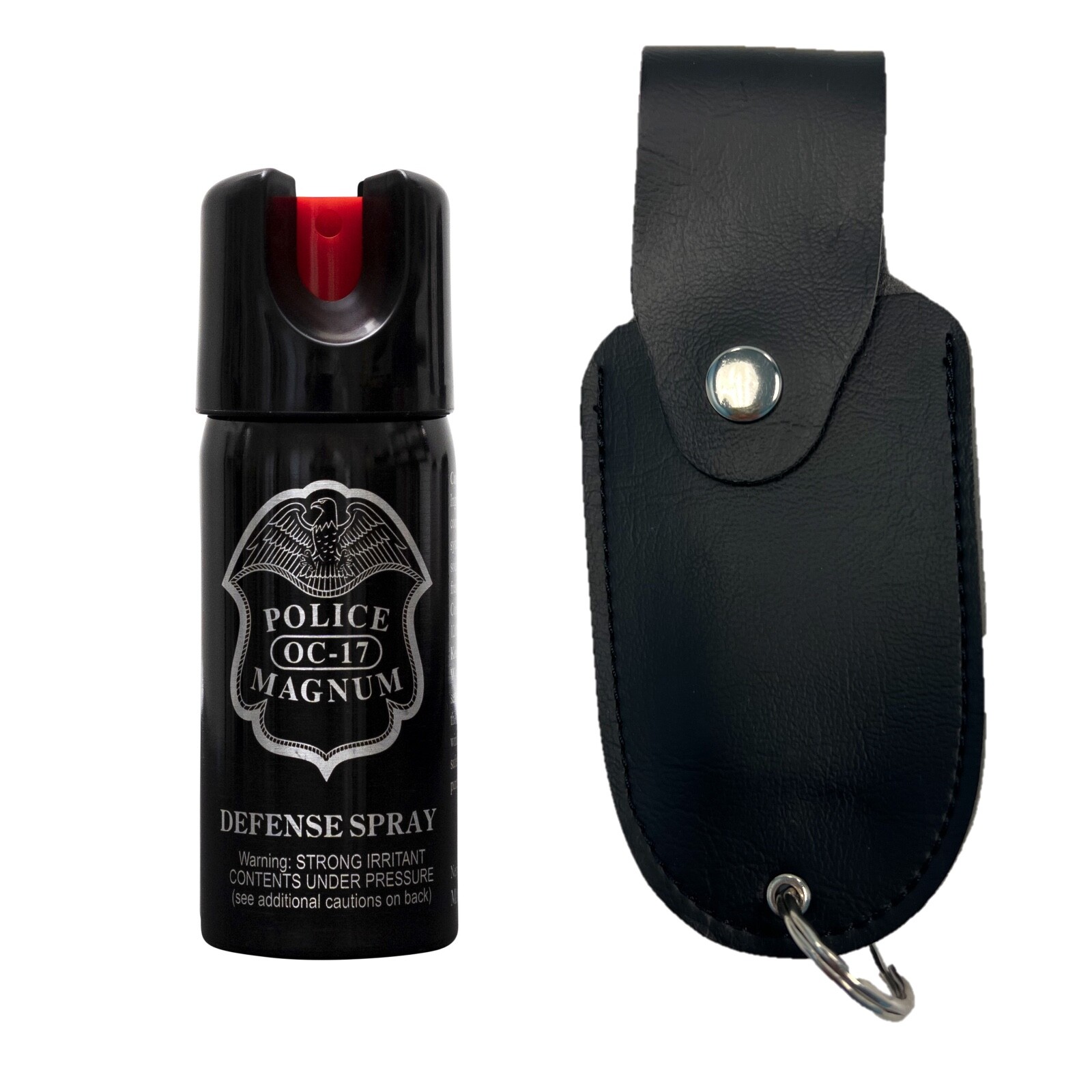 Police Magnum pepper spray 2oz Safety Lock Black Holster Belt Clip Security