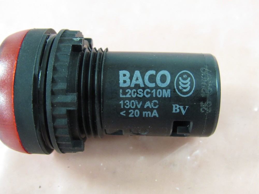 BACO L20SC10M INDICATOR LIGHT RED 130VAC **NIB**