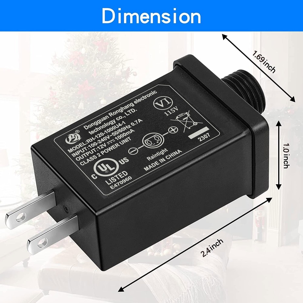 12V 0.7A Inflatable Adapter Class 2 Power Supply Transformer Plug For LED Light