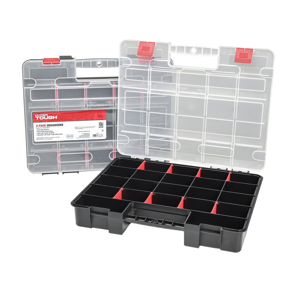 2-Pack Organizer, Stackable Plastic With 8 Movable Dividers, 93512638