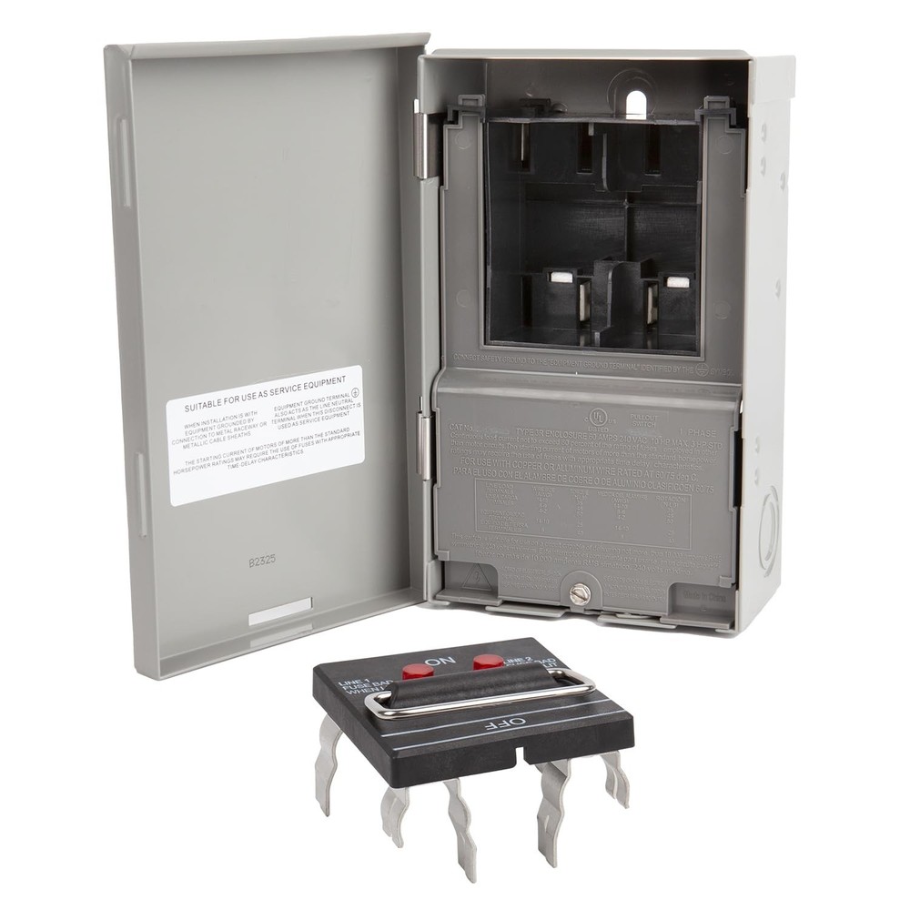 WeCooper 60Amp Pull-Out Disconnect Switch with Non-Fused,2Pole, 3Wire,1Phase,...