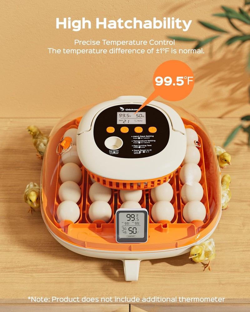 Egg Incubator Automatic 25 Chickcozy 360 View Thermometer Humidity Control Seat