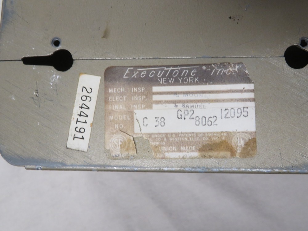 Vintage Executone Talkback Model C-38 Intercom Speaker Retro Untested