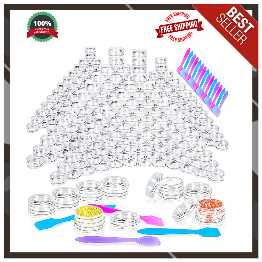 100 Pcs 3G Empty Plastic Containers with Lids,Tiny Makeup Sample Containers Smal