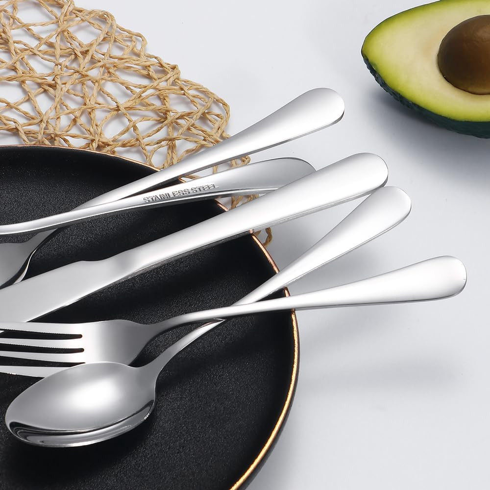 Silverware Set 50 Piece Stainless Steel Flatware Set Silverware Utensils for ...