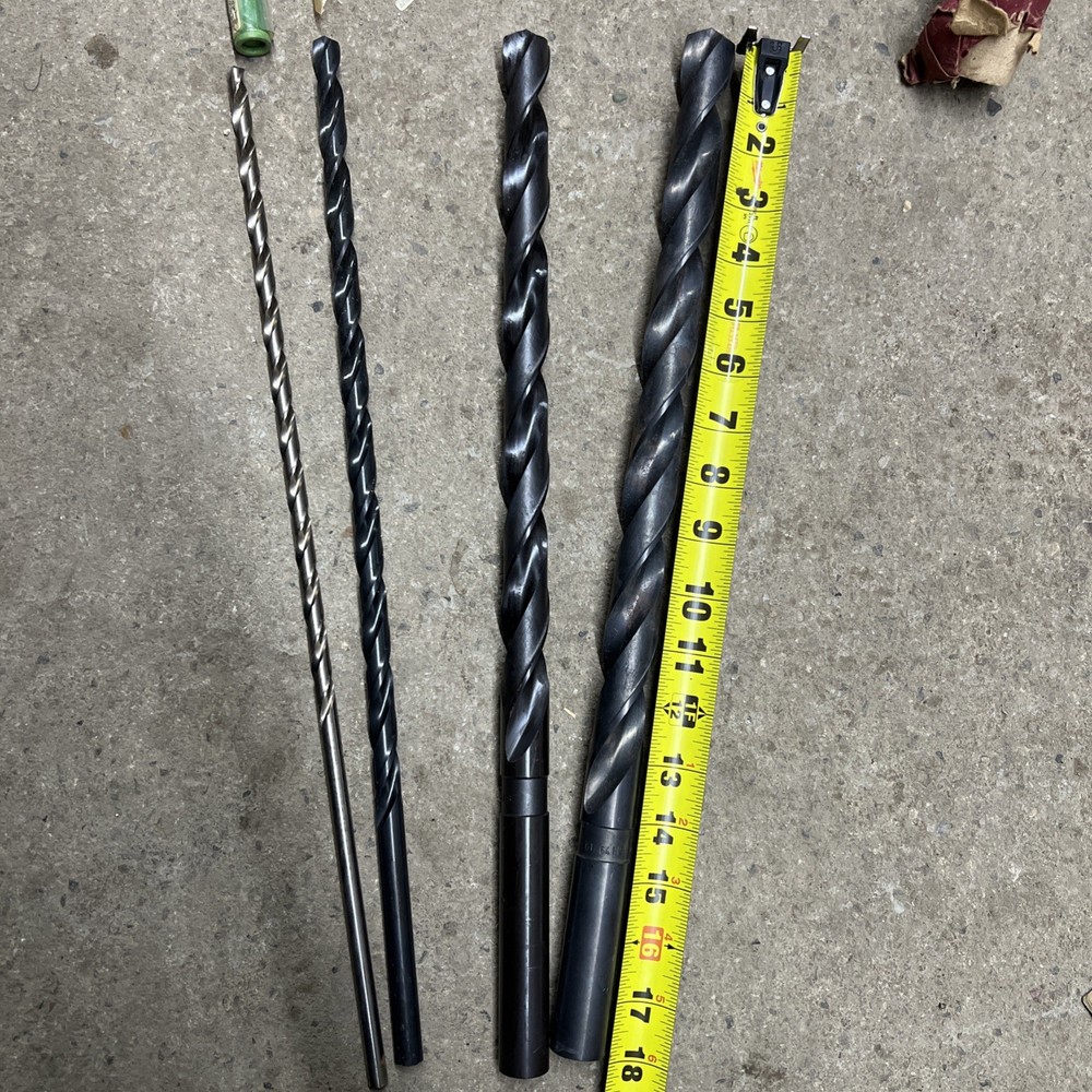 Choose your size extended length drill bits 18" long NOS