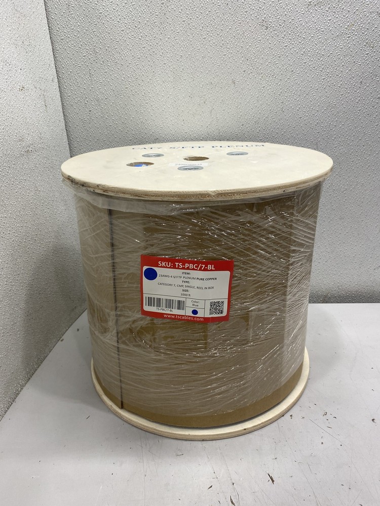 TSCables Cat7 Plenum Cable 1000ft Blue TS-PBC/7-BL