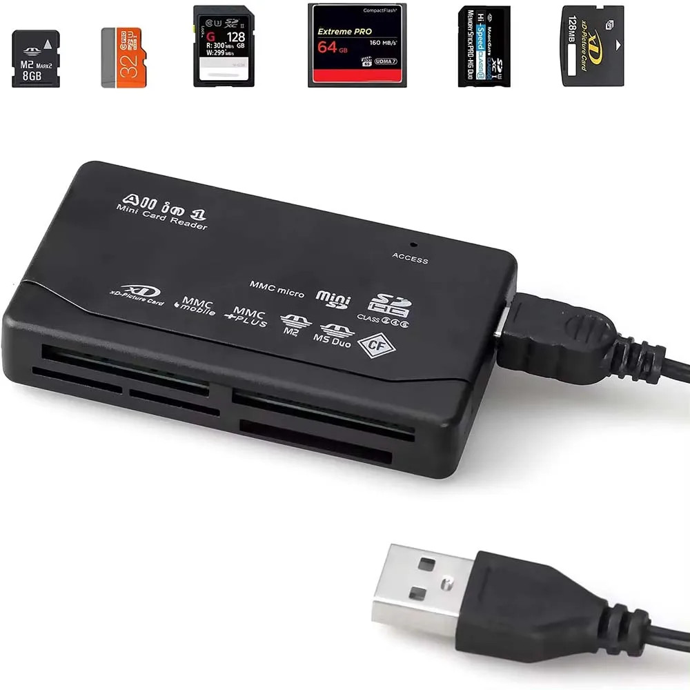 Memory Card Reader, 4In1 USB 3.0 and USB-C to SD Micro SD MS CF Card Reader Ada