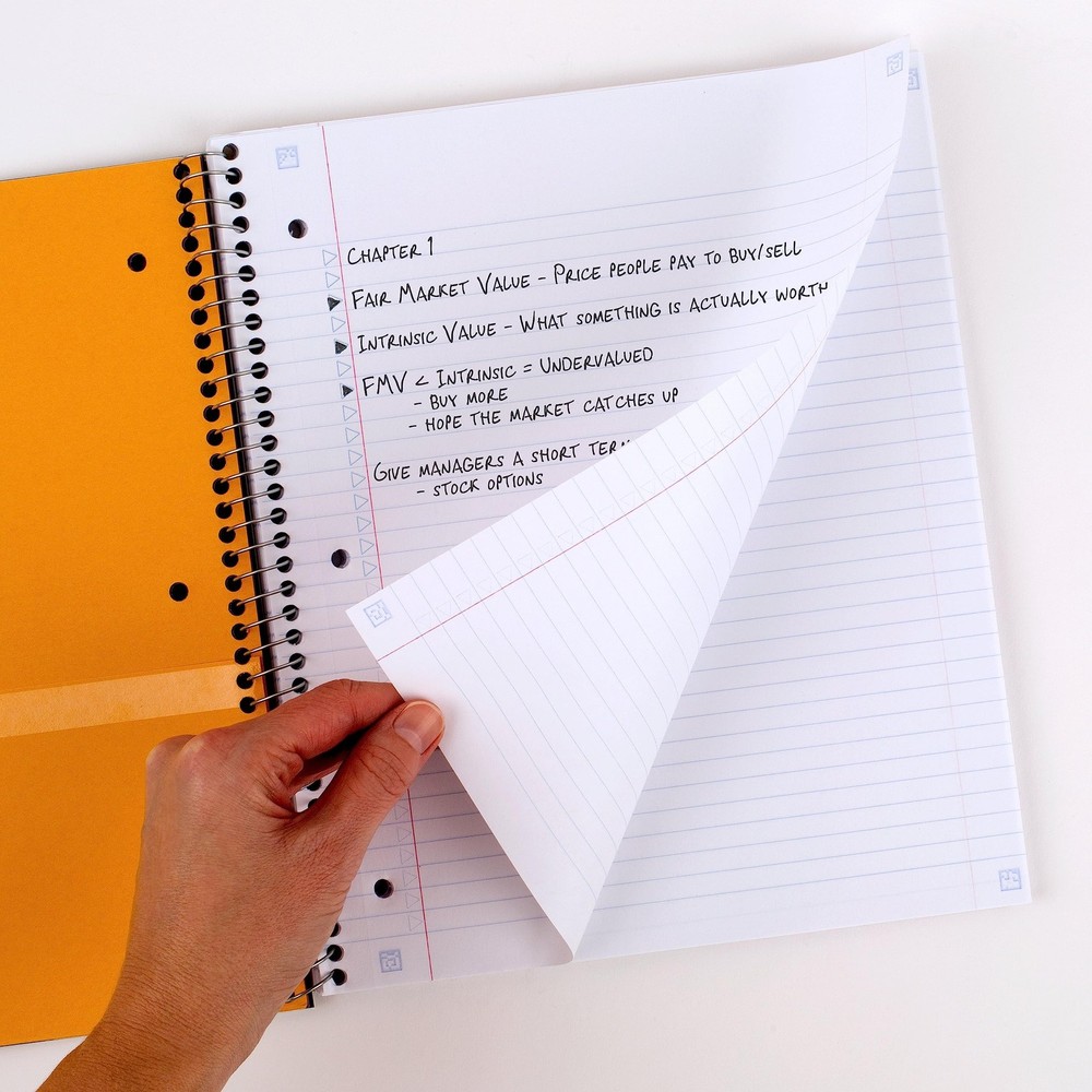 Study App Notebook 3 Subject 150 Sheets 8.5x11 Black