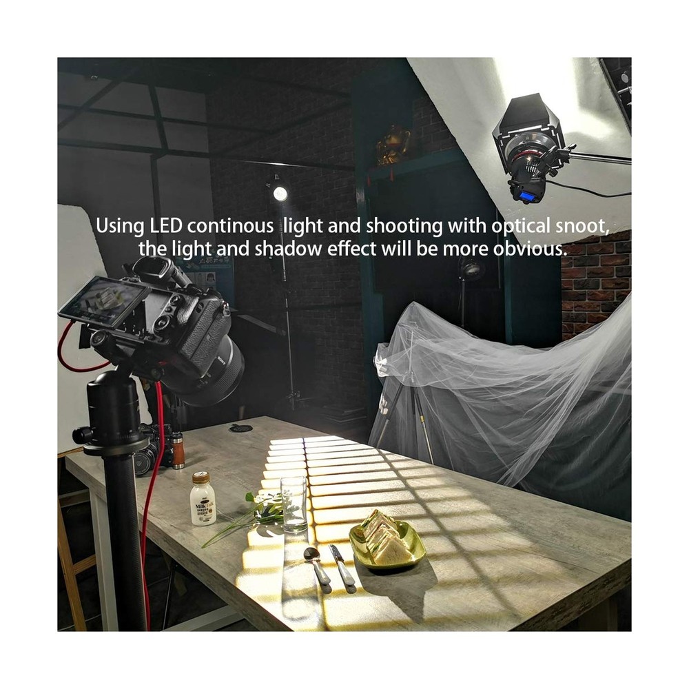 Wellmaking Bowens Mount Optical Snoot Conical, Flash Projector Attachment, Sp...