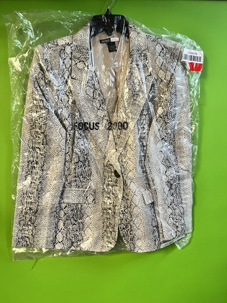 New Focus 2000 Snake Embossed Jacket Blazer Size 12