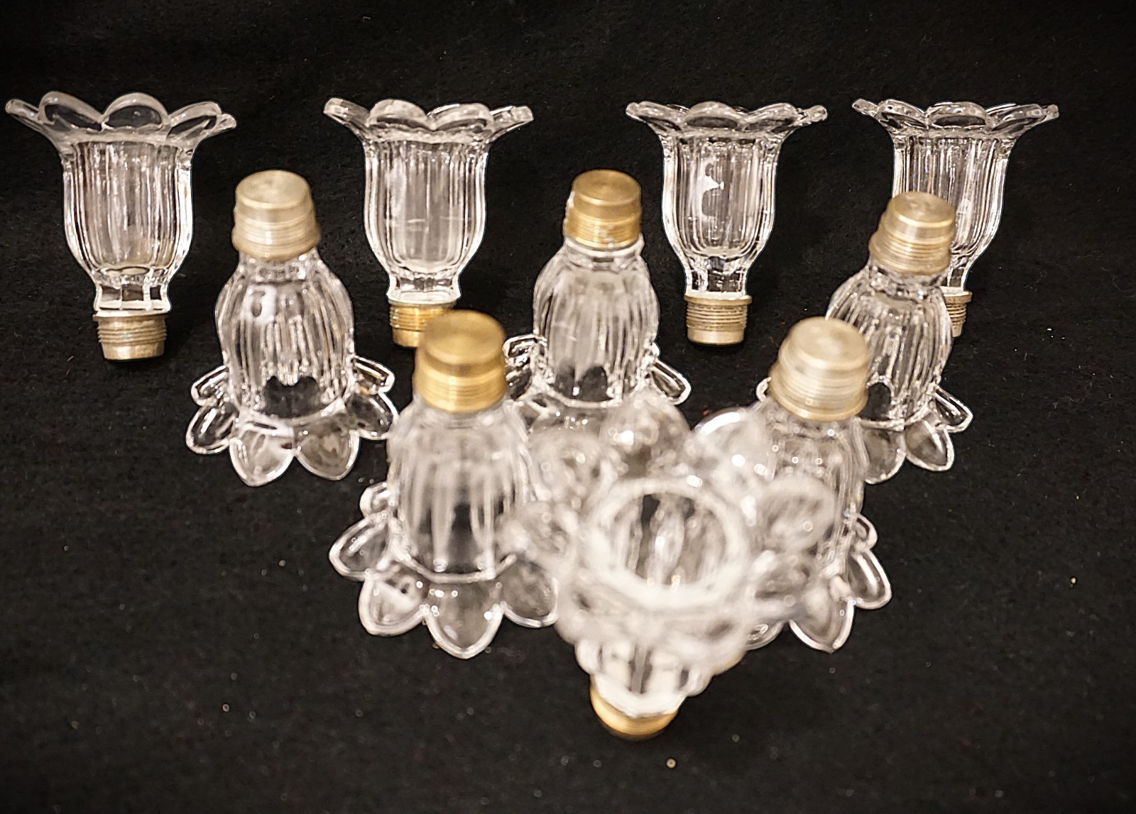 Antique Baccarat chandelier cup/lighting part/Hand Cut/France C.1900/Crystal