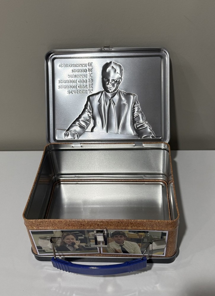 The Office Tin Lunchbox Dwight Schrute, Michael Scott 3D Embossed Latch Box
