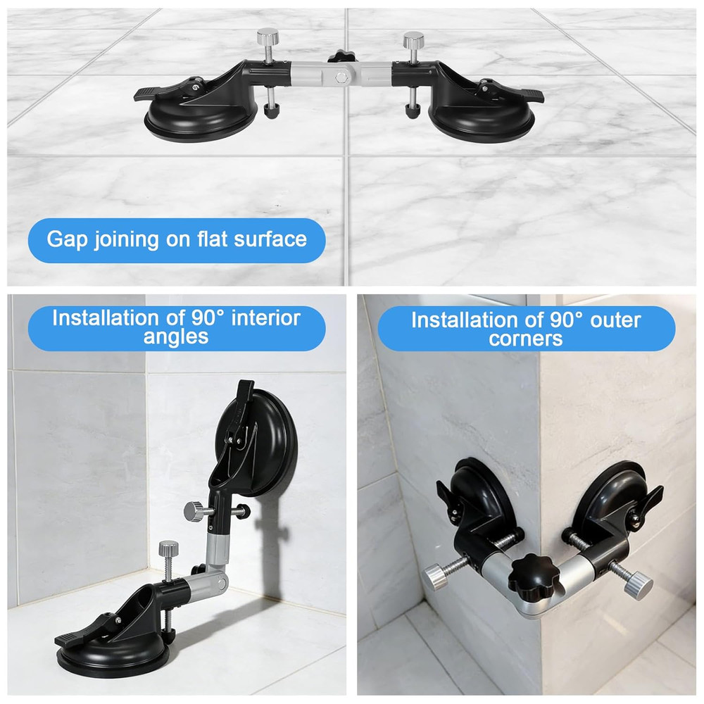 Adjustable Granite Seam Setter with Suction Cups - 2 Pack Leveling Tool